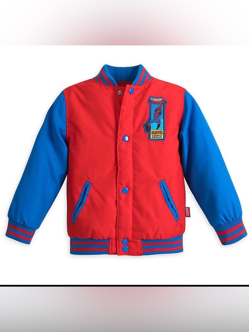 Marvel Kids Red and Blue Spider-Man Varsity Jacket